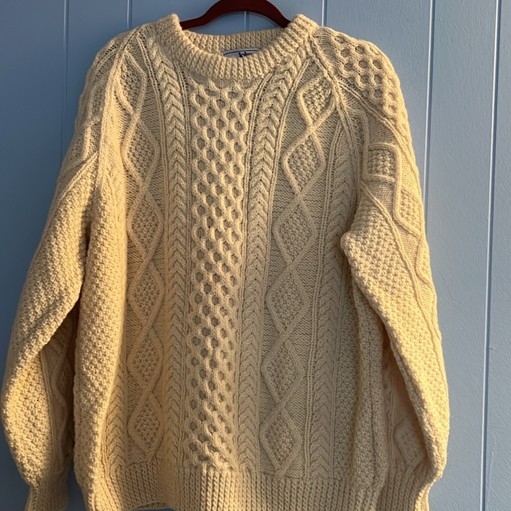 Men's Crewneck Fisherman’s Sweater - Cream - Picture 2 of 7